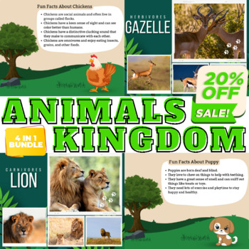 Preview of Bundle : Facts and Real Life Photos For 4 Types of Animal Kingdom