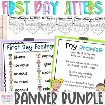 Preview of Bundle: First Day Jitters Back to School Activities and First Day Banner