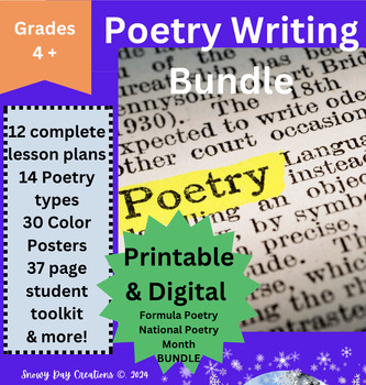 Preview of Bundle Formula Poetry Writing Mini-Lessons National Poetry Month Mini Lessons
