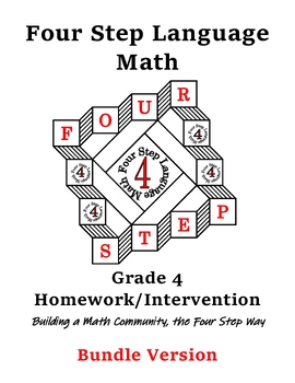 Preview of Four Step Language Math: 4th Grade Math Intervention Worksheets Bundle