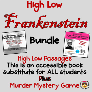 Preview of Bundle: Frankenstein Unit ENTIRE NOVEL in High-Low Passages Plus Mystery Game