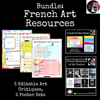 Preview of Bundle: French Art Resources- Online Learning, Google Slides, Posters