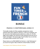 Bundle: French Chemins 1 vocab and grammar review handouts
