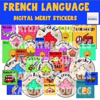 Preview of Bundle French Digital Motivational Stickers