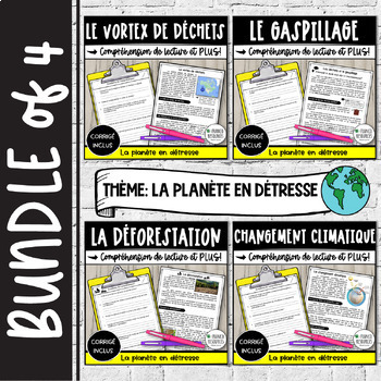 Preview of Bundle French reading non fiction | Pollution