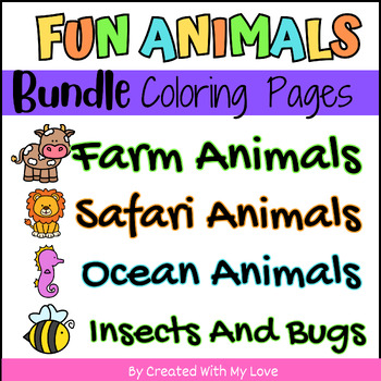 Preview of Bundle Fun Animals Coloring Pages, Holiday End Of Year Back To School Art Sheets