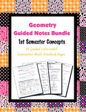 Geometry Guided Interactive Math Notebook (Bundle): 1st Se