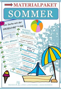 Preview of Bundle: German: Through the summer - Deutsch: Durch den Sommer - Materialpaket
