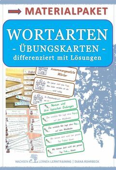 Preview of Bundle: German Word types practice and reading cards - Wortarten