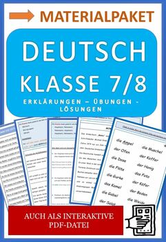 Preview of Bundle: German class 7/8 - Deutsch Klasse 7/8