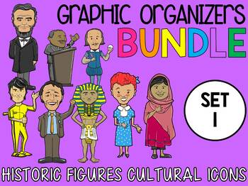 Preview of Bundle - Graphic Organizers -  Historic Figures and Cultural Icons - SET ONE