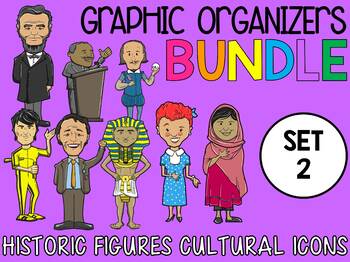 Preview of Bundle - Graphic Organizers -  Historic Figures and Cultural Icons - SET TWO