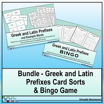 Preview of Bundle: Greek and Latin Prefixes Card Sorts and Bingo Game