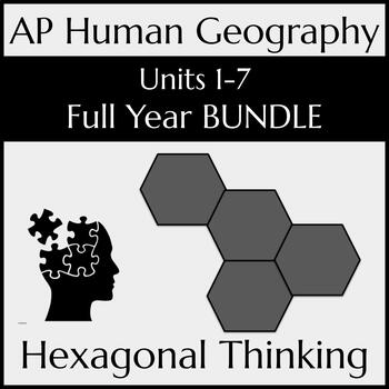 Preview of Bundle | Hexagonal Thinking Review | AP Human Geography | Units 1-7