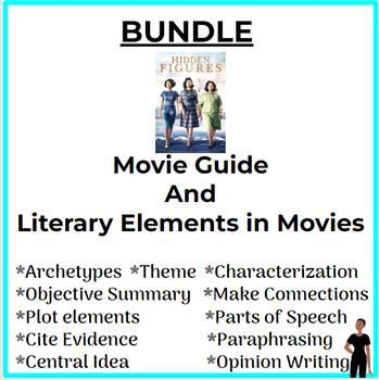 Preview of Bundle - Hidden Figures Movie Guide and Literary Elements in Movies