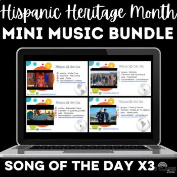 Preview of Hispanic Heritage Month Spanish Song Bundle 3 songs from each country bundle