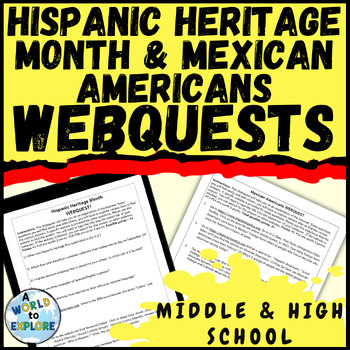 Preview of Bundle Hispanic Heritage Month Activity and Mexican Americans Research WebQuests