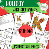 Bundle: Holiday &  Winter Art Drawing activities, Christma