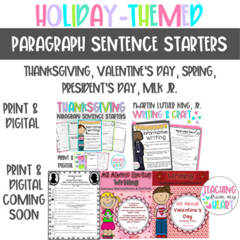 Preview of Holiday Growing Bundle: Paragraph Writing and Crafts | Valentine's Day