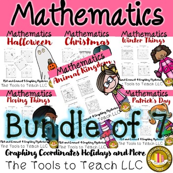Preview of Bundle 30 Graphing Coordinates Plot Connect Mysteries and Key Printables