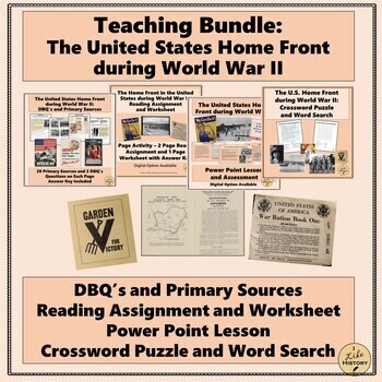 Preview of Bundle:  Home Front During WWII - Reading Assignments, PPT, DBQs/Primary Sources