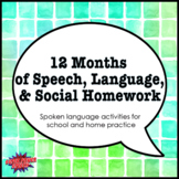 Bundle: 12 months of Speech, Language and Social Homework