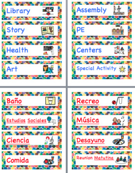 Preview of Bundle -Hungry Caterpillar Theme Classroom Materials -English and Spanish