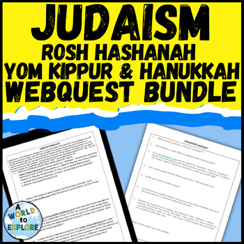 Preview of Bundle Judaism, Rosh Hashanah, Yom Kippur, and Hanukkah Activity WebQuests