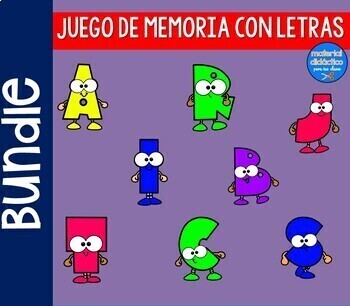 Preview of Las letras juegos de memoria, Bundle |pack de juegos | Spanish resources