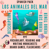 SPANISH THE SEA ANIMALS: LOS ANIMALES DEL MAR. Pack to lea