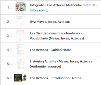 Preview of Bundle: Las Civilizaciones Precolombinas (Aztecs, Maya, Inca: notes, act.,etc.)