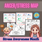  ( Stress ,Anger,Worry) Map Activities Bundle | Stress Awa