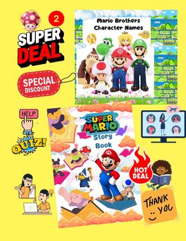 Preview of Bundle Mario Deal - Mario Movie Story Book, Quiz, Name the Characters - WOW!
