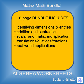 Preview of Bundle: Matrix Math