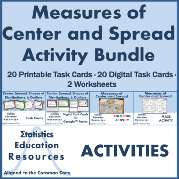 Preview of Bundle: Measures of Center and Spread Activities (Common Core Aligned)