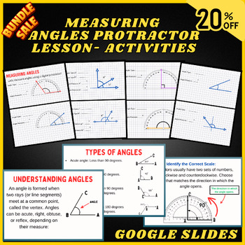 Preview of Bundle Measuring Angles with a Protractor Lesson, Protractor Exercises