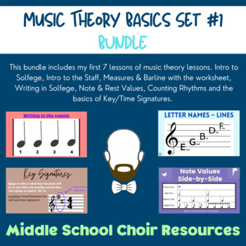 Preview of Bundle - Music Theory Lessons #1-7 (including measure worksheet)