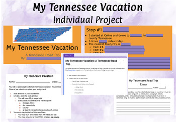 Preview of Bundle: My Tennessee Vacation End of Year Project & Google Slides Project