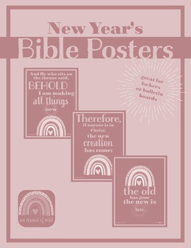 Preview of Bundle: New Year's Bible Posters | Memory Verse | Charlotte Mason | BOHO