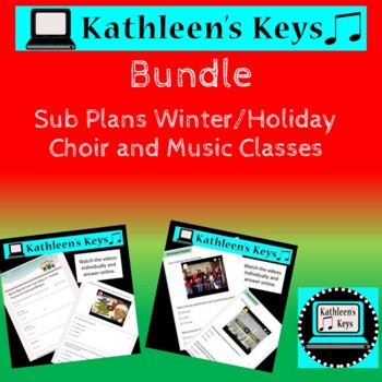 Preview of Bundle - No Prep - Music Choir Sub Plans Holiday/Winter - Self Grading