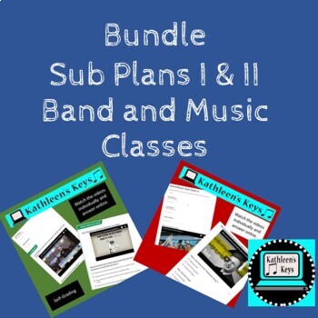 Preview of Bundle - No Prep - Music or Band Sub Plans I & II - Self Grading