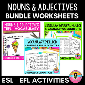 Preview of Bundle Nouns and Adjectives Worksheets TEF - EFL activities