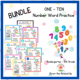 Bundle- Number Word Practice One through Ten Printable Wor