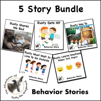 Preview of Bundle Of Rusty The Greyhound Behavior Stories: 5 Stories