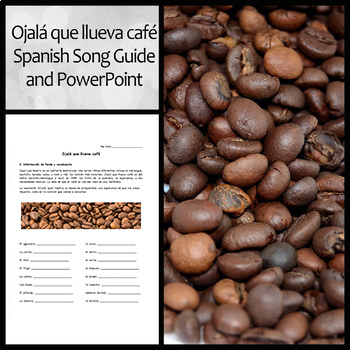 Preview of Bundle: Ojalá que Llueva Café Spanish Song Powerpoint & Question Guide