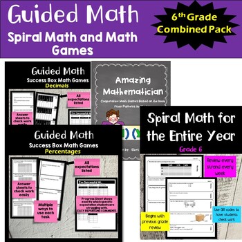 Preview of Bundle: Grade 6 Spiral Math and Math Games (New Ontario Math Curriculum 2020)