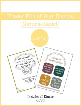 Preview of Bundle: Outdoor Kindergarten End of Year Review | Math | ALL Kinder CCSS