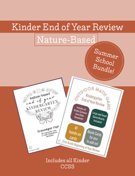 Preview of Bundle: Outdoor Kindergarten Summer School Math | Summer Camp | ALL Kinder CCSS