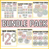 Bundle Pack, Boho Neutral Spotty Classroom Deco, Editable 