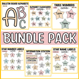 Bundle Pack, Boho Neutral Spotty Star Classroom Labels, Nu